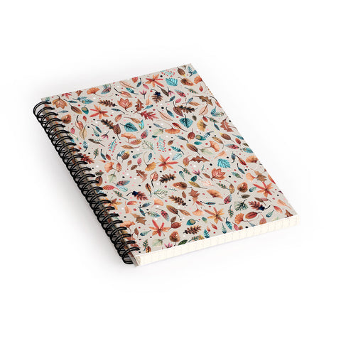 Ninola Design Little Autumn Leaves Spiral Notebook
