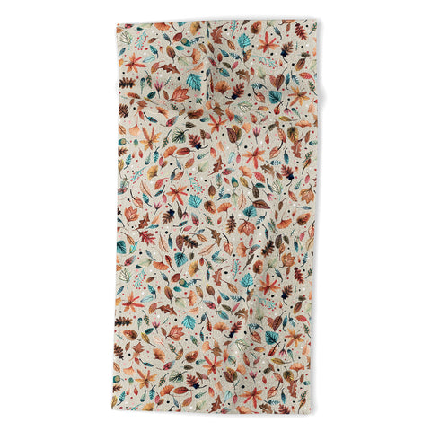 Ninola Design Little Autumn Leaves Beach Towel