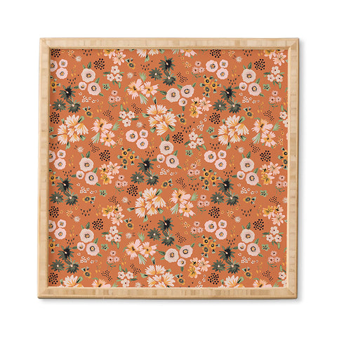 Ninola Design Little desert flowers Terracota Framed Wall Art