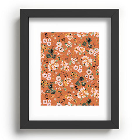 Ninola Design Little desert flowers Terracota Recessed Framing Rectangle