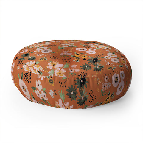 Ninola Design Little desert flowers Terracota Floor Pillow Round