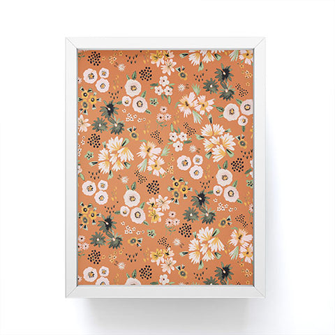 Ninola Design Little desert flowers Terracota Framed Mini Art Print