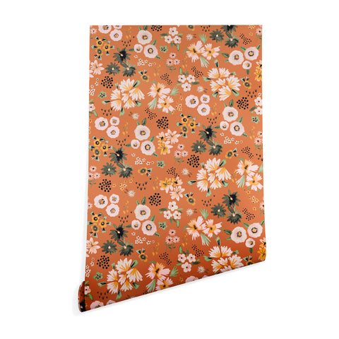 Ninola Design Little desert flowers Terracota Wallpaper