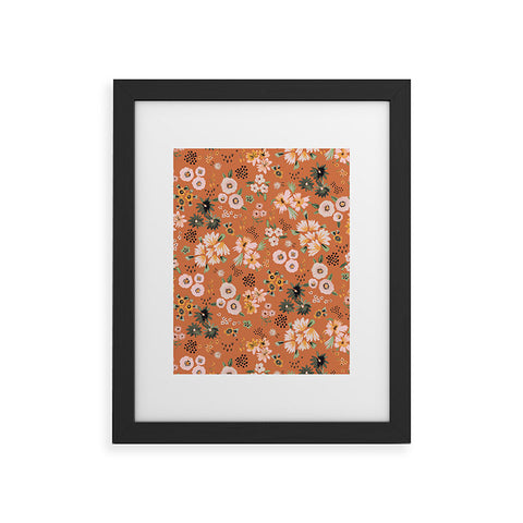 Ninola Design Little desert flowers Terracota Framed Art Print