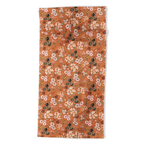 Ninola Design Little desert flowers Terracota Beach Towel