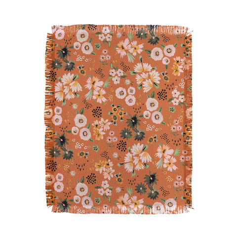 Ninola Design Little desert flowers Terracota Throw Blanket