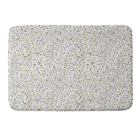 Ninola Design Little dots gold silver Memory Foam Bath Mat