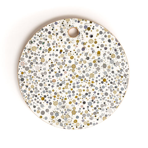 Ninola Design Little dots gold silver Cutting Board Round