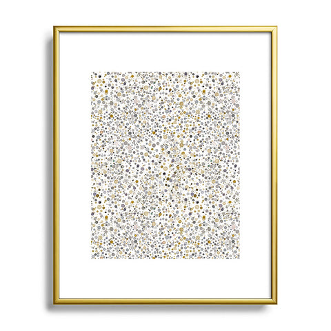 Ninola Design Little dots gold silver Metal Framed Art Print