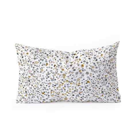Ninola Design Little dots gold silver Oblong Throw Pillow