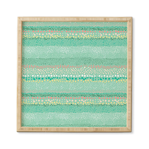 Ninola Design Little Dots Textured Green Framed Wall Art