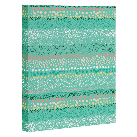 Ninola Design Little Dots Textured Green Art Canvas
