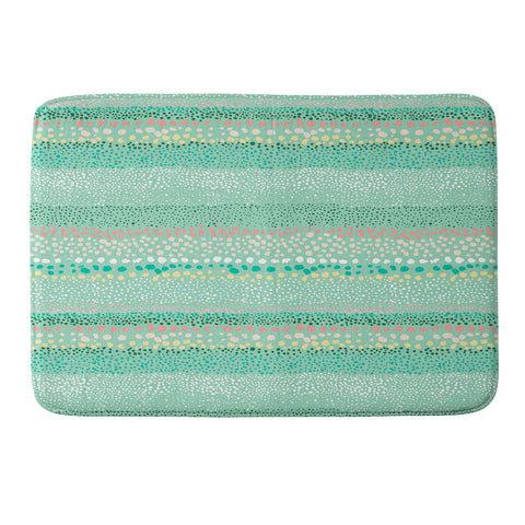 Ninola Design Little Dots Textured Green Memory Foam Bath Mat