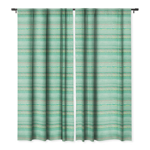 Ninola Design Little Dots Textured Green Blackout Window Curtain