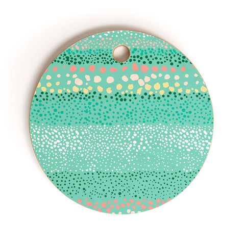 Ninola Design Little Dots Textured Green Cutting Board Round