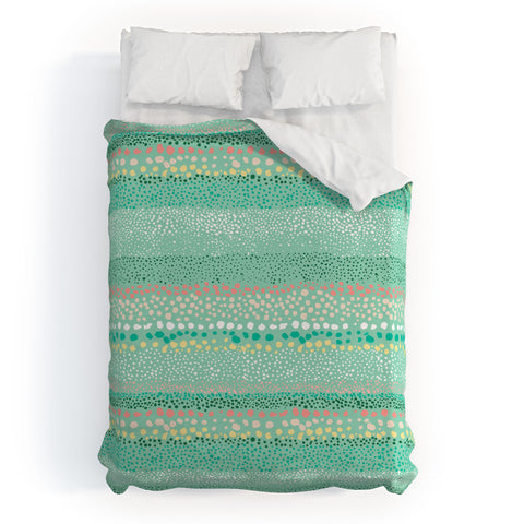 Ninola Design Little Dots Textured Green Duvet Cover