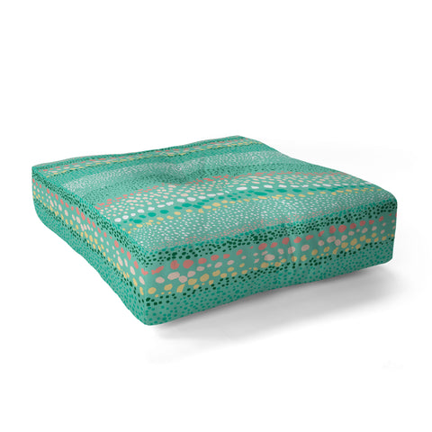 Ninola Design Little Dots Textured Green Floor Pillow Square