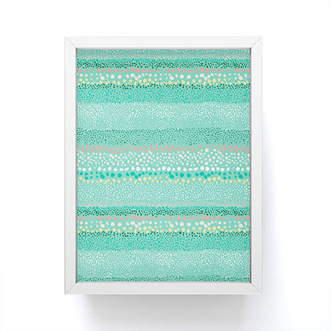 Ninola Design Little Dots Textured Green Framed Mini Art Print