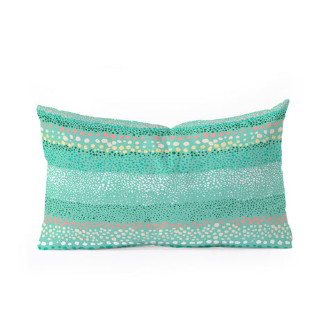 Ninola Design Little Dots Textured Green Oblong Throw Pillow