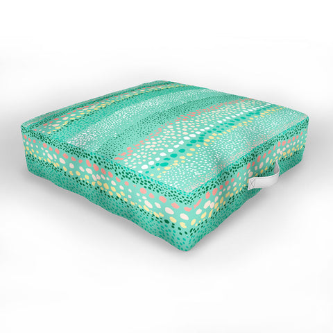 Ninola Design Little Dots Textured Green Outdoor Floor Cushion