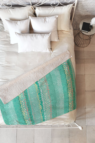 Ninola Design Little Dots Textured Green Fleece Throw Blanket