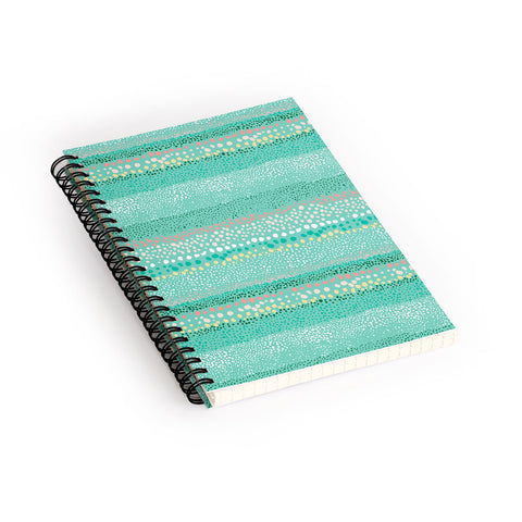 Ninola Design Little Dots Textured Green Spiral Notebook