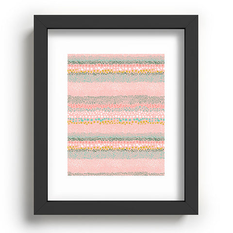 Ninola Design Little Dots Textured Pink Recessed Framing Rectangle