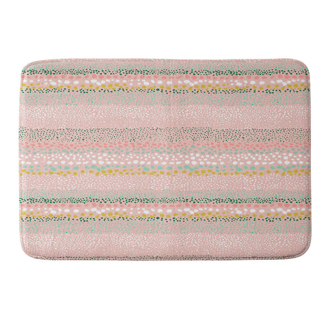 Ninola Design Little Dots Textured Pink Memory Foam Bath Mat