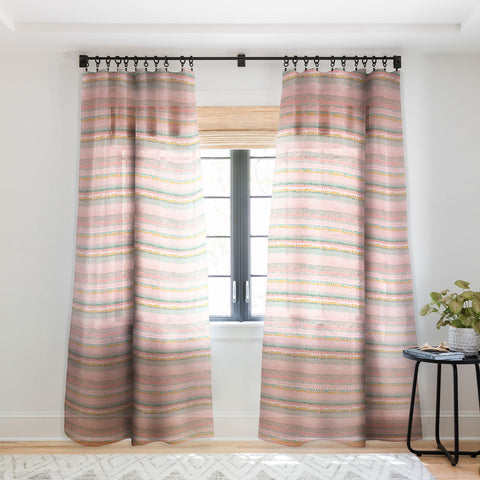 Ninola Design Little Dots Textured Pink Sheer Window Curtain