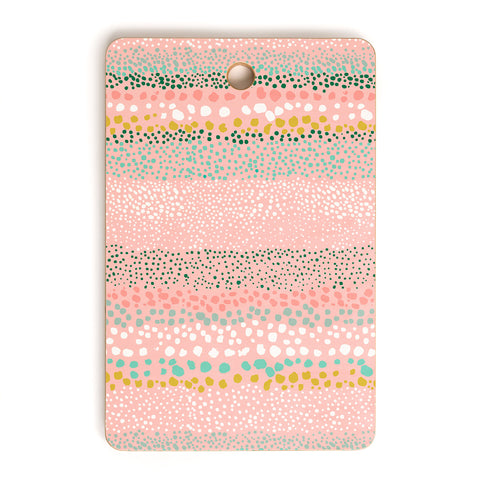 Ninola Design Little Dots Textured Pink Cutting Board Rectangle