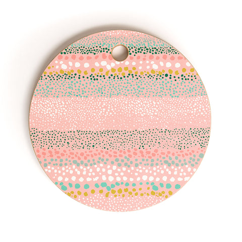 Ninola Design Little Dots Textured Pink Cutting Board Round