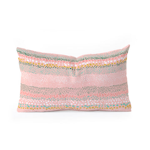 Ninola Design Little Dots Textured Pink Oblong Throw Pillow