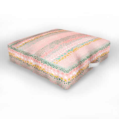 Ninola Design Little Dots Textured Pink Outdoor Floor Cushion