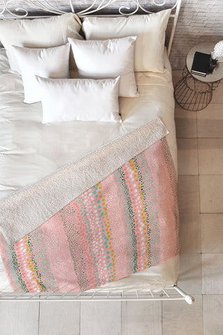 Ninola Design Little Dots Textured Pink Fleece Throw Blanket