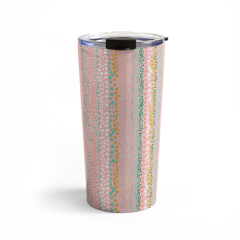 Ninola Design Little Dots Textured Pink Travel Mug