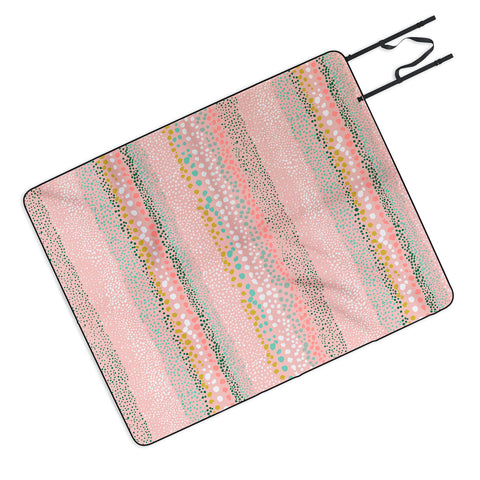 Ninola Design Little Dots Textured Pink Picnic Blanket