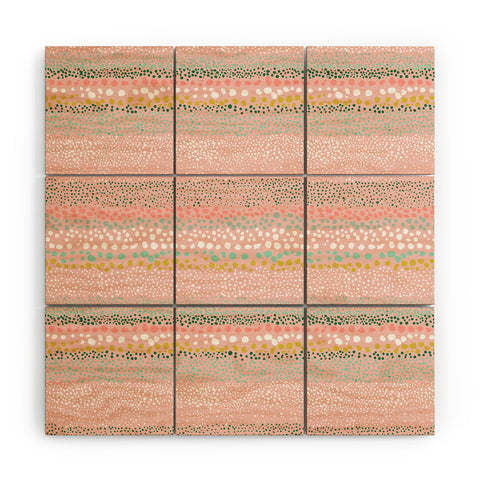 Ninola Design Little Dots Textured Pink Wood Wall Mural