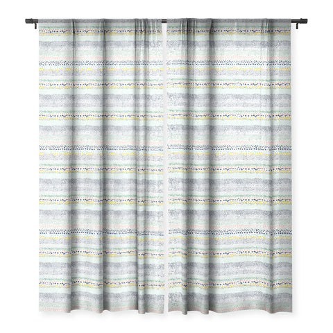 Ninola Design Little Dots Textured White Sheer Window Curtain