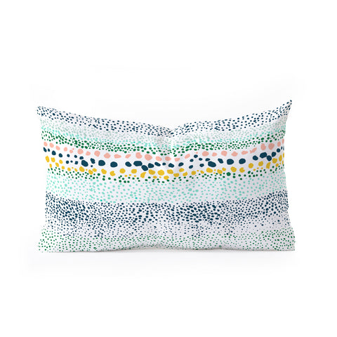 Ninola Design Little Dots Textured White Oblong Throw Pillow