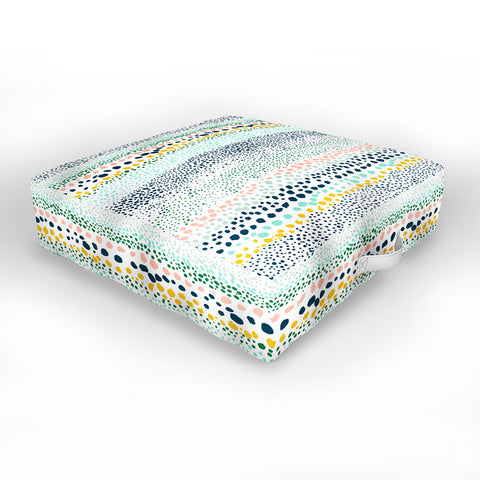 Ninola Design Little Dots Textured White Outdoor Floor Cushion