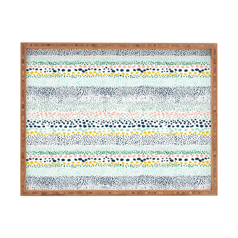 Ninola Design Little Dots Textured White Rectangular Tray