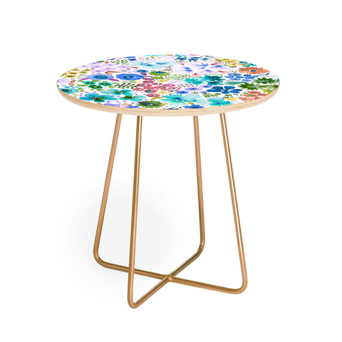 Ninola Design Little expressive flowers Blue Round Side Table