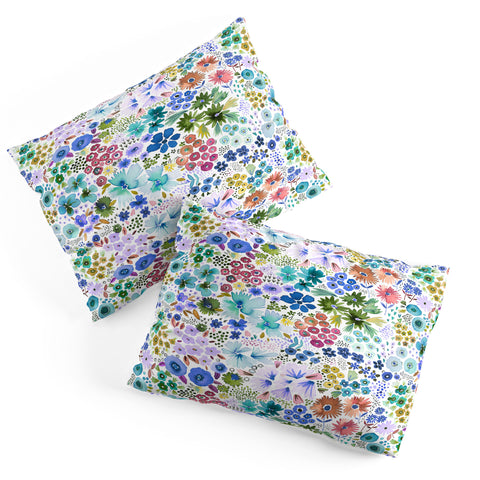 Ninola Design Little expressive flowers Blue Pillow Shams