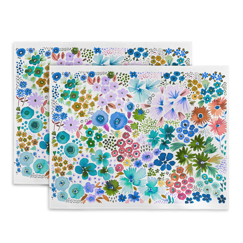 Ninola Design Little expressive flowers Blue Placemat