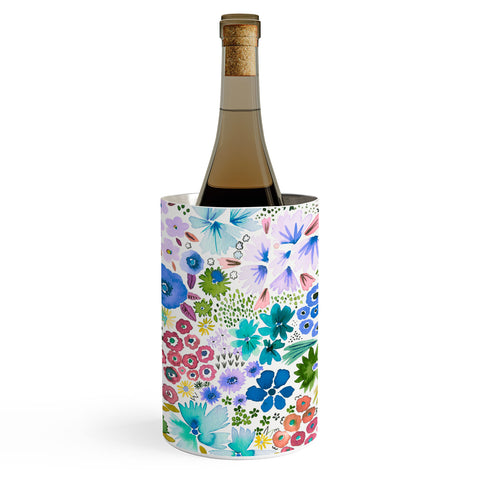 Ninola Design Little expressive flowers Blue Wine Chiller