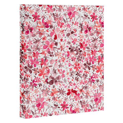Ninola Design Little Spring Flowers Coral Art Canvas