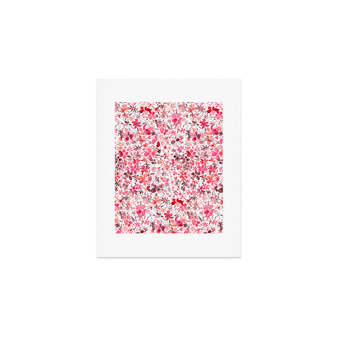 Ninola Design Little Spring Flowers Coral Art Print