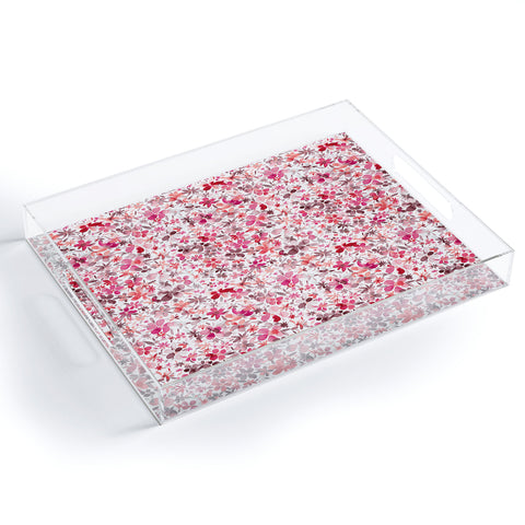 Ninola Design Little Spring Flowers Coral Acrylic Tray