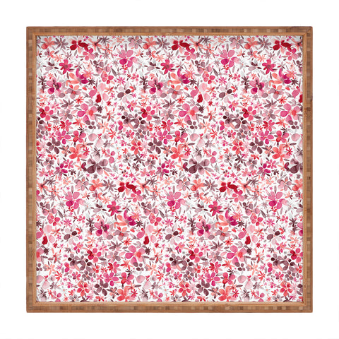 Ninola Design Little Spring Flowers Coral Square Tray
