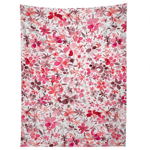 Ninola Design Little Spring Flowers Coral Tapestry